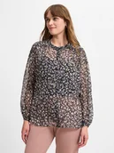 Bluzki damskie - Franco Callegari Collection Bluzka damska Kobiety Szyfon niebieski|wielokolorowy wzorzysty, 36 - miniaturka - grafika 1