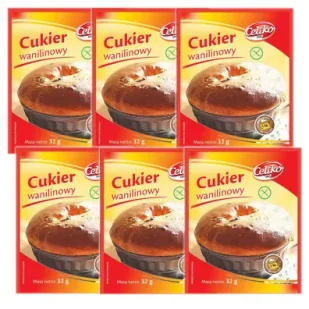 Celiko Cukier wanilinowy bezglutenowy Zestaw 6 x 32 g - Dodatki do ciast w proszku - miniaturka - grafika 1