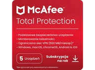 Programy antywirusowe - Kod aktywacyjny MCAFEE Program Total Protection (5 urządzeń, 1 rok) - miniaturka - grafika 1
