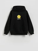 Bluzy dla chłopców - Reserved - Bluza SmileyWorld® - czarny - miniaturka - grafika 1