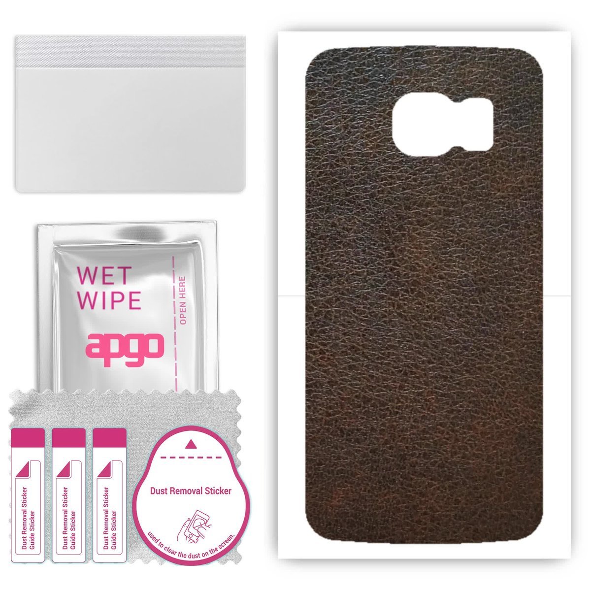 Folia naklejka skórka strukturalna na TYŁ do Samsung Galaxy S6 G920 - Skóra Brązowa - apgo SKINS