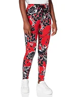 Spodnie damskie - Moschino Damskie spodnie Slim Fit Joggers Printed All-Over z logo Roses, regulowane, ściągane zapięcie na zamek błyskawiczny, F.red/Rosa Nera, 44 PL - miniaturka - grafika 1