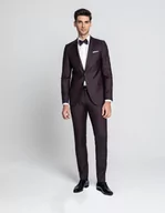 Spodnie męskie - spodnie do zestawu naso bordo slim fit - miniaturka - grafika 1