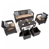 Meble ogrodowe - Meble ogrodowe CORFU Club 3- SET Lyon : Kolor - brąz/taupe kod: BK-007858 - miniaturka - grafika 1