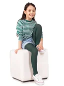 Rajstopy - Rajstopy dziecięce, mikrofibra gładkie butelkowa zieleń 40 DEN, 152-158 - miniaturka - grafika 1