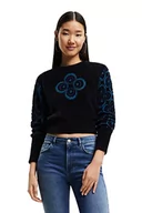 Swetry damskie - Desigual Women's Black JERS_Rita 2000 sweter damski, XL - miniaturka - grafika 1