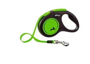 Flexi Smycz oryginalna New Neon zielona M 5m do 25kg taśma 803190 - Smycze dla psów - miniaturka - grafika 1