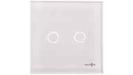 Klawisze i ramki - Touchme TM702W Duży panel 86x86mm szklany łącznik podwójny biały TM702W - miniaturka - grafika 1