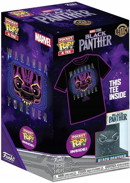 Funko Pocket POP! & Tee BLACK PANTHER Figurka kolekcjonerska koszulka M