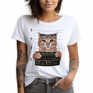 Koszulka Damska T-Shirt Biały S Misie Pluszowe Kotek Słodkie Wiele Wzorów - Zestawy upominkowe - miniaturka - grafika 1