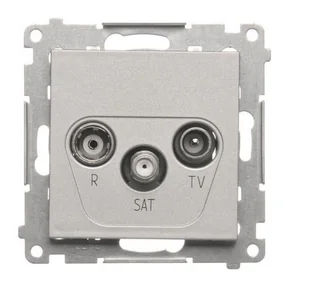 Kontakt Simon Gniazdo antenowe R-TV-SAT końcowe/zakończeniowe Simon 55 - aluminium mat - Gniazdka elektryczne - miniaturka - grafika 1