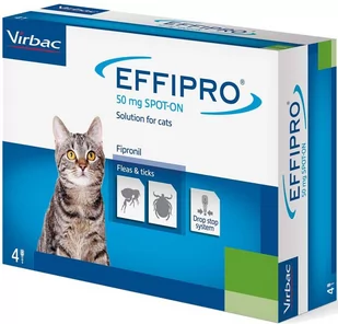 Virbac EFFIPRO Spot-On kot pipeta 4 x 0,5ml) - Artykuły przeciw pasożytom - miniaturka - grafika 1