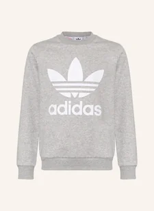 Adidas Originals Bluza Nierozpinana Trefoil Crew grau - Moda i Uroda OUTLET - miniaturka - grafika 1