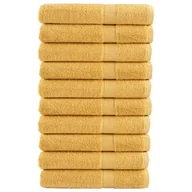 Ręczniki - vidaXL Ręczniki do sauny, premium, 10 szt., złote, 80x200 cm, bawełna - miniaturka - grafika 1