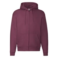 Bluzy męskie - Bluza męska rozpinana z kapturem Premium Fruit of the Loom - Burgund XL - miniaturka - grafika 1