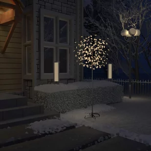 vidaXL Drzewko z lampkami, 200 LED, ciepły biały, kwiat wiśni, 180 cm - Oświetlenie świąteczne - miniaturka - grafika 1