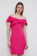 Sukienki - Guess sukienka SYLVIE kolor różowy mini dopasowana W4GK0F K3PP0 - miniaturka - grafika 1