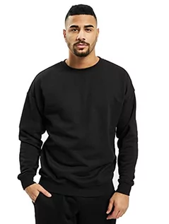 Swetry męskie - Urban Classics Męska bluza dresowa z okrągłym dekoltem, sweter z szerokimi ściągaczami dla mężczyzn w wielu kolorach, rozmiary XS-5XL, Black (Black 7), S - grafika 1