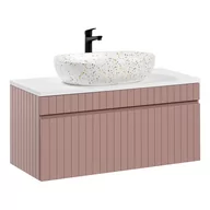 Szafki łazienkowe - Szafka Łazienkowa Wisząca z Umywalką 82-100-D-1S Iconic Rose Comad Antyczna Róża, Alpejska Biel - miniaturka - grafika 1