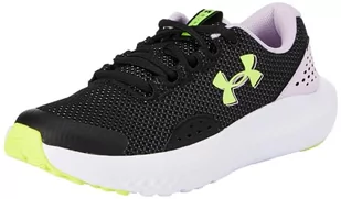 Under Armour Dziewczęce buty do biegania UA GGS Surge 4, Black Purple Ace High Vis Yellow, 38 EU - Buty dla dziewczynek - miniaturka - grafika 1