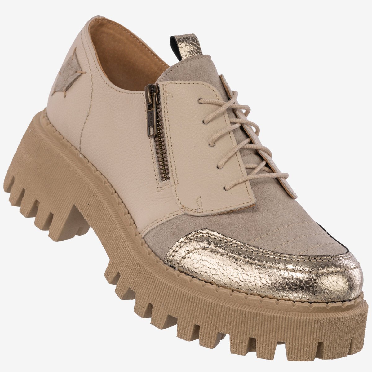 Półbuty Damskie Buty Ze Skóry Naturalnej Beżowe Maciejka 06177-04/00-5 Beżowy 38