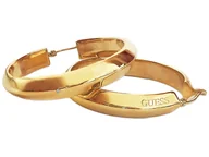 Kolczyki - Kolczyki GUESS wiszące szerokie koła na angielskim zapięciu 26mm z logiem - miniaturka - grafika 1