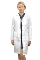 Odzież medyczna - Fartuch medyczny lekarski damski śnieżnobiały długi rękaw M1rd 44 - miniaturka - grafika 1