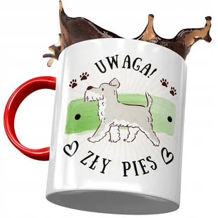 Kubek Czerwony z Pieskiem Psem Słodki na Prezent z Nadrukiem ze Zdjęciem + Opakowanie na prezent (wzór 03) - Kubki - miniaturka - grafika 1