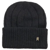 Czapki damskie - Czapka TH Timeless Beanie AW0AW16630 BDS (TH1181-a) Tommy Hilfiger - miniaturka - grafika 1
