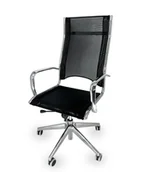 Fotele i krzesła biurowe - Czarne siatkowe obrotowe krzesło biurowe - miniaturka - grafika 1