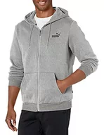 Bluzy męskie - PUMA Męska bluza z kapturem Essentials małe logo na całej długości bluza z kapturem, Średni szary wrzos, L - miniaturka - grafika 1