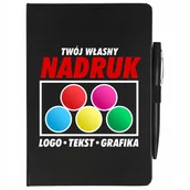 Notesy i bloczki - NOTES A5 DŁUGOPIS ZESZYT LINIE TWOJE LOGO GRAFIKA - miniaturka - grafika 1