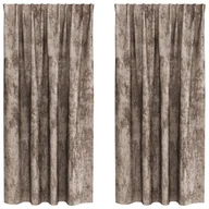 Zasłony - vidaXL Zasłony Aksamowe 2 szt. z oczkami Cappuccino 175x140 cm - miniaturka - grafika 1