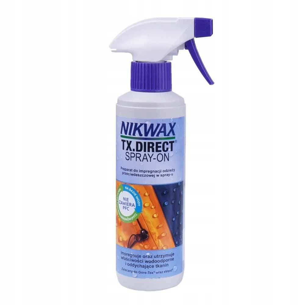 Impregnat do odzieży wodoodpornej kurtki Nikwax TX Direct Spray-On 300 ml / Nikwax