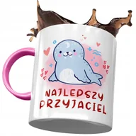 Kubki - Kubek Różowy z Foką Foczką Foczunią na Prezent z Nadrukiem ze Zdjęciem + Opakowanie na prezent (wzór 03) - miniaturka - grafika 1