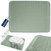 Suszarki do naczyń - Mata do suszenia naczyń gumowa zielona ociekacz na blat 40x30.5cm ORION 155209 - miniaturka - grafika 1