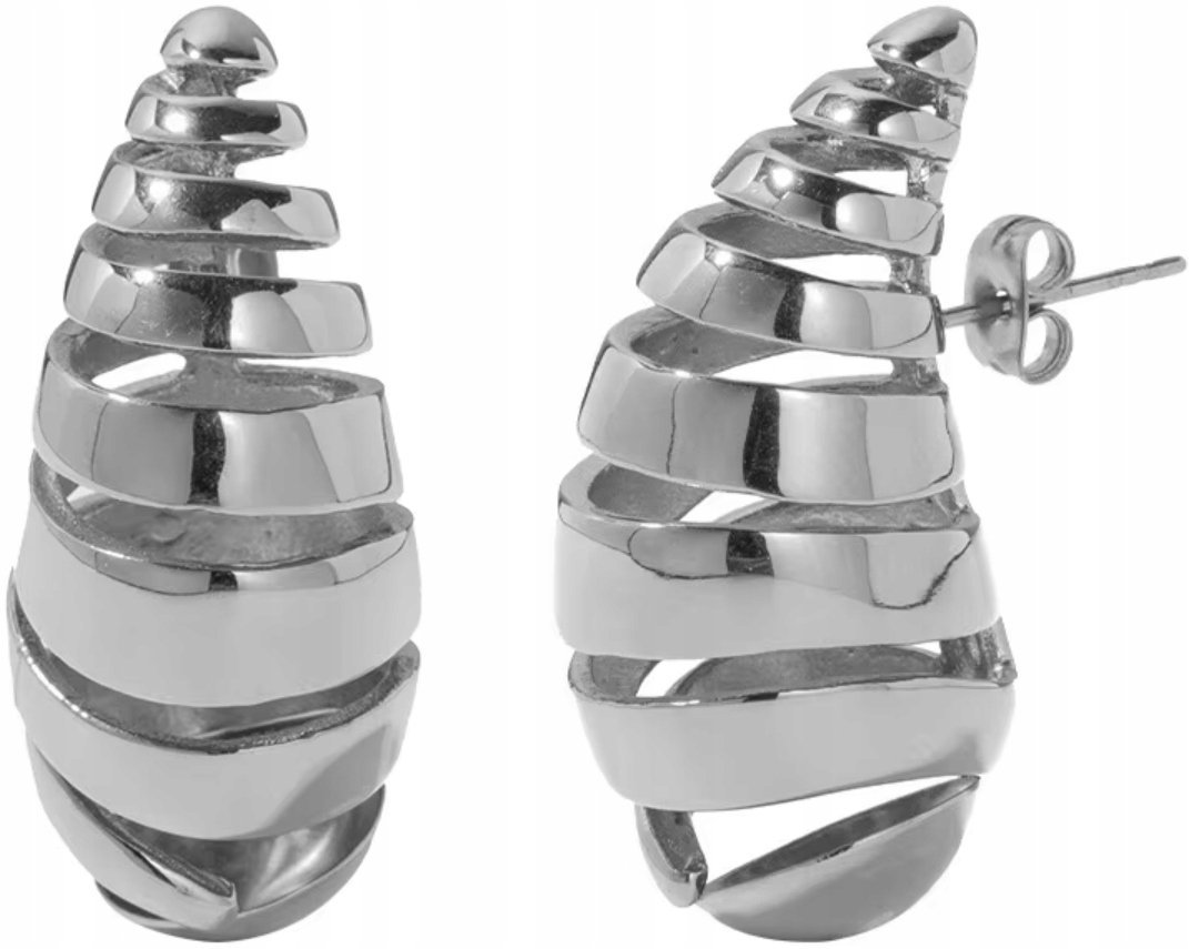 Srebrne Kolczyki Spiralne Modernistyczna Elegancja Modne Sztyft Posrebrzane