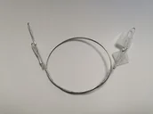 Systemy ekspozycyjne i znaki informacyjne - EM005 ZESTAW LINEK STALOWYCH Z ZAWIESZKĄ KASETONOWĄ BEZ WKRĘTA OCZKOWEGO (ZAMKNIĘTA PĘTLA), OM - LINKA STALOWA 1MM; (1X250MM) - miniaturka - grafika 1