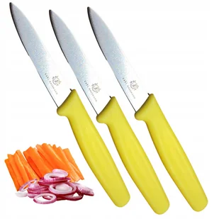 Noz Zestaw Nóż Kuchenny 3x Żółty Noze Karl Hausmann ze Stali Nierdzewnej - Noże kuchenne - miniaturka - grafika 1