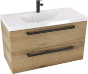 Szafki łazienkowe - Szafka z umywalką typu loft 80 ATH DC - Drewnodekor mat Uchwyt Czarny Mat - miniaturka - grafika 1