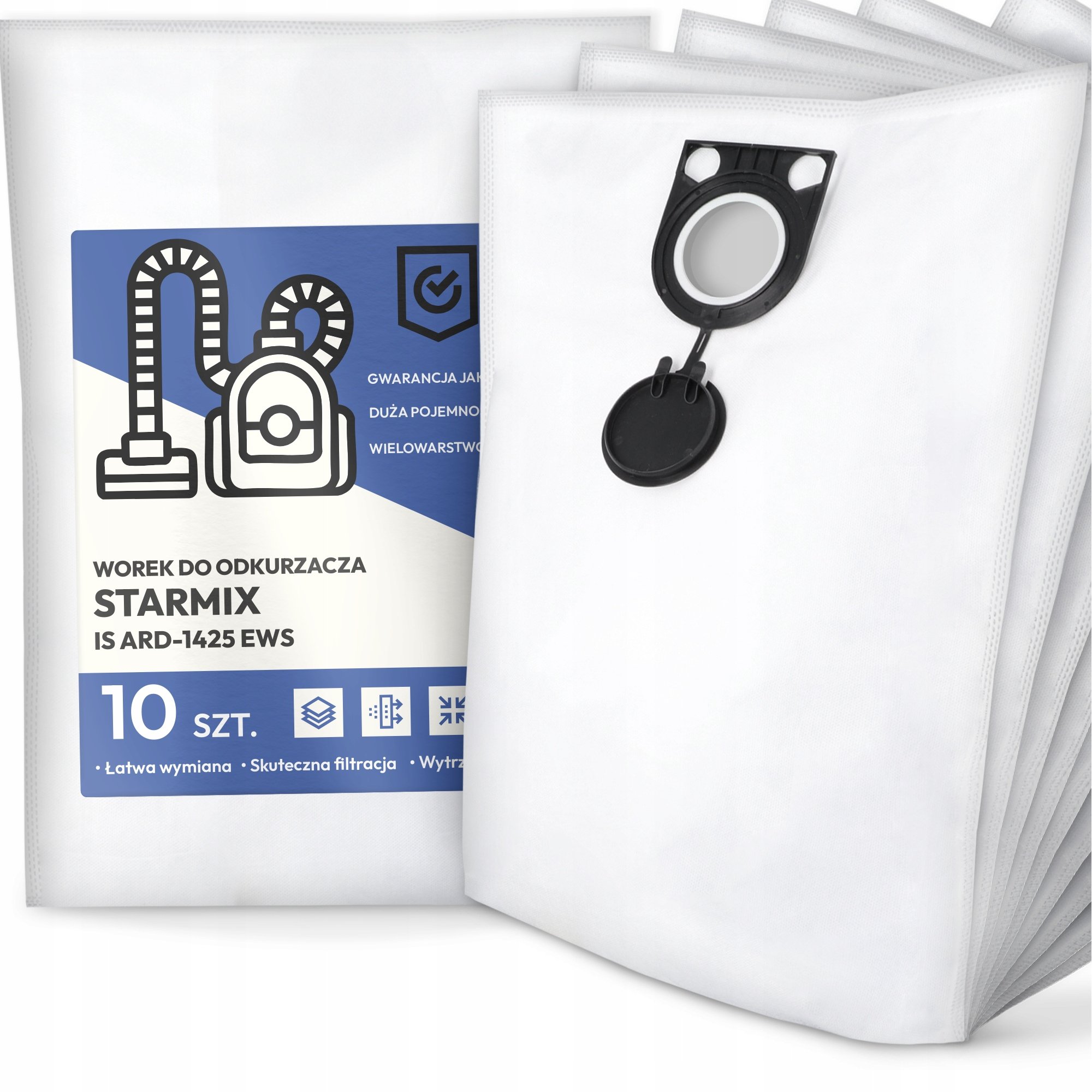 10x Worek do Odkurzacza Starmix Is ARD-1425 Ews Syntetyczny Tekstylny G9