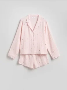 Reserved - Dwuczęściowa piżama w serca - pastelowy róż - Moda i Uroda OUTLET - miniaturka - grafika 1