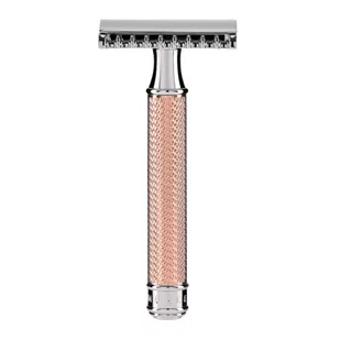 M MÜHLE Młynek  klasyczny maszynka do golenia  grzebień  otwarty uchwyt czerwony pozłacany/chromowany/drobne ziselierung R41RG - Maszynki do golenia i wkłady - miniaturka - grafika 1