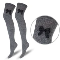 Skarpetki męskie - Zakolanówki bawełniane z kokardką 0774, kolor ciemny melanż, rozmiar 37-41-37-41 - miniaturka - grafika 1