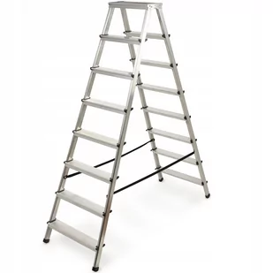 Kadax Drabina Aluminiowa Dwustronna Domowa 125 Kg - Meble modułowe i akcesoria - miniaturka - grafika 1