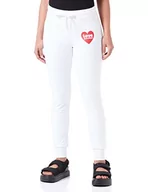 Spodnie damskie - Love Moschino Slim Fit Jogger Spodnie Damskie Casual, Optyczny biały, 36 - miniaturka - grafika 1