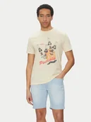 Koszulki męskie - Blend T-Shirt 20718263 Beżowy Regular Fit - miniaturka - grafika 1