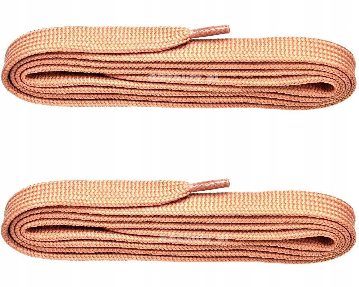BEŻOWE Sznurowadła SZEROKIE 7 mm DO TRAMPEK Sport Płaskie Sznurówki 60 cm