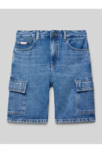 Szorty jeansowe z czystej bawełny - Calvin Klein Jeans - Spodnie sportowe damskie - miniaturka - grafika 1