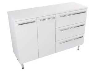 Szafka Stojąca Z Blatem ATH 120 cm DS Prawa - Biały Mat - Uchwyty Chromowane - Szafki łazienkowe - miniaturka - grafika 1